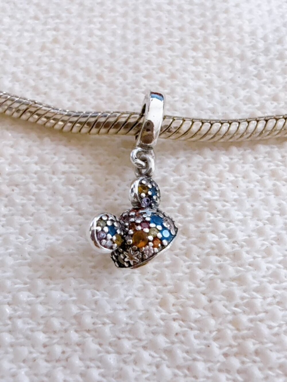 Disney Park Mickey Colorful Ears Hat Charm For Pandora Bracelet Necklace